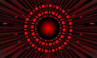 Abstract black red light circuit cyber technology futuristic zoom dark design background vector
