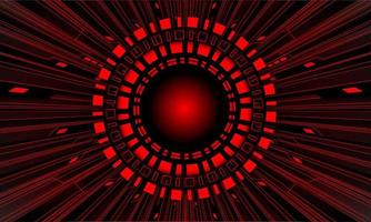 Abstract black red light circuit cyber technology futuristic zoom dark design background vector