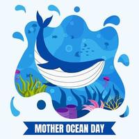 Mother Ocean Day Background vector