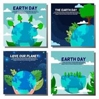 Happy Earth Day Social Media Post vector