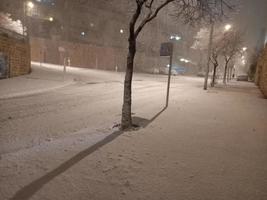 Snow in Jerusalem and the surrounding mountains photo