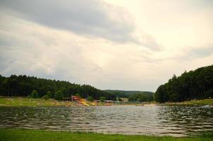 pond while hiking in a beautiful nature photo