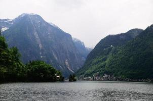 Lake Hallstatt and mountains photo