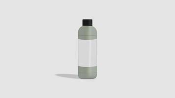 Ilustración 3d de botella con esquema de color negro, verde, blanco y gris. perfecto para cualquier proyecto de ilustración