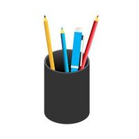 Pencil case icon. vector