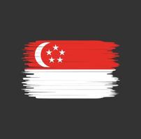 Singapore flag brush stroke. National flag vector