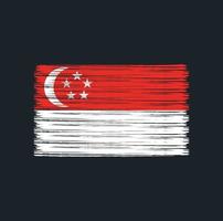 cepillo de bandera de singapur. bandera nacional vector