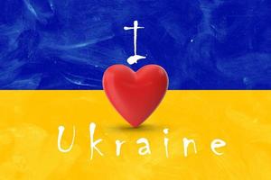me encanta ucrania texto con corazón foto