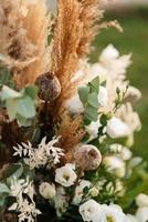 elegant wedding decorations made of natural flowers photo