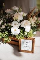 elegant wedding decorations made of natural flowers photo