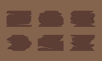 Broken board icon set vector