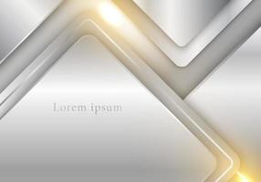 fondo abstracto elegante plantilla moderna 3d cuadrados plateados blancos con efecto de iluminación estilo de lujo vector