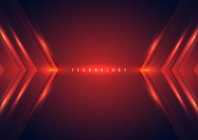 Abstract technology concept red arrow lighting effect triangle on dark background vector