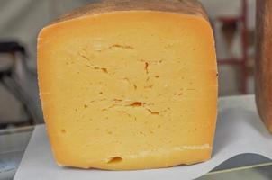 Fine traditional hand made British Cheddar cheese food photo