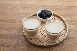 Susu Kurma or Dates fruit smoothie made from milk and dates photo