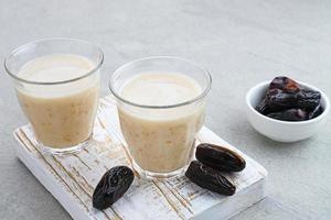 Susu Kurma or Dates fruit smoothie made from milk and dates photo