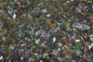 Waste sorting - Broken glass bottle pieces useful as a backgroun photo