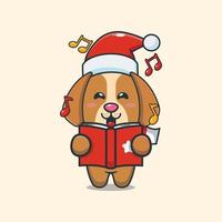 Cute dog sing a christmas song
