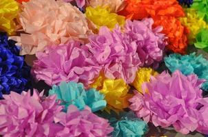 colour paper flowers photo