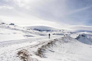 Ski resort of Sierra Nevada in winter, full of snow. photo