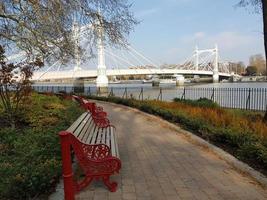 View of the Albert bridge, London, England. photo