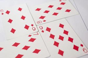 Playing cards. six ,seven,eight,nine. photo