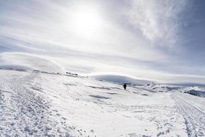 Ski resort of Sierra Nevada in winter, full of snow. photo