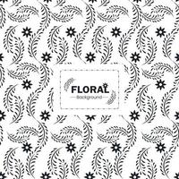 diseño de gráficos de fondo de vector geométrico de elementos florales de flor de hoja en blanco y negro.