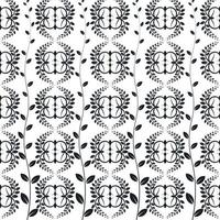 Black and white leaf floral pattern on white background graphics design. vector