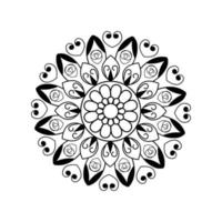 Black and white elements round mandala vector graphics design in illustration.