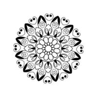 elementos en blanco y negro alrededor del diseño de gráficos vectoriales de mandala en la ilustración. vector