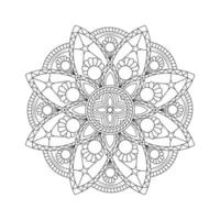 Black and white circle line art floral elements mandala design graphics vector