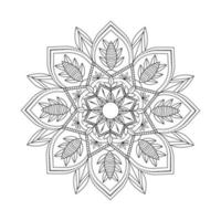 blanco y negro círculo arte lineal elementos florales mandala diseño gráficos vector