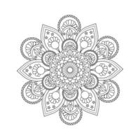 Flower mandala round thin ornament design on white background vector illustration graphics