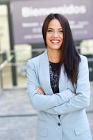 Businesswoman in modern office building photo