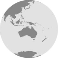 Map of Globe of Oceania vector