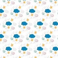 Children fairy pattern from stars of a cloud of checkmarks of spirals vector