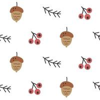 Acorn rowan pattern vector