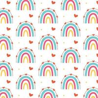 Colorful rainbow pattern with hearts