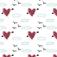 Pattern shot heart with cupid vector