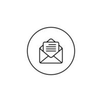 Open Message, Mail Icon Vector in Circle Line
