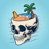 Skull head beach vector