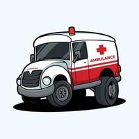 Ambulance truck cartoon vector
