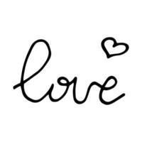 love text hand drawn doodle. , scandinavian, nordic, minimalism. card, icon sticker wedding valentine day lettering romance vector