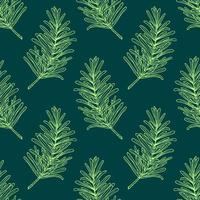 rosemary seamless pattern. wrapping paper, label, menu, kitchen textiles. sketch hand drawn doodle. monochrome minimalism. plant spice vector