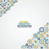 Islamic ornament of mosaic for greeting card background template vector