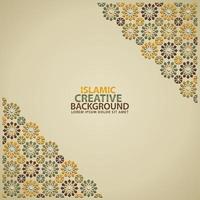 Islamic ornament of mosaic for greeting card background template vector