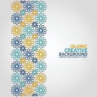 Islamic ornament of mosaic for greeting card background template vector