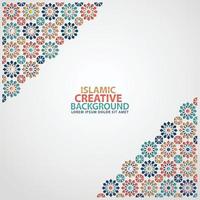 Islamic ornament of mosaic for greeting card background template vector