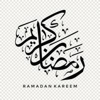 Ramadan Kareem in Arabic calligraphy, design element on a transparent background. vector illustration